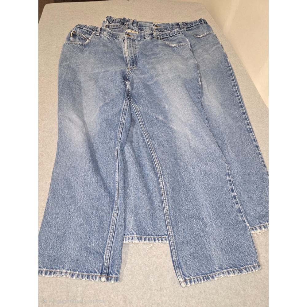 Lot of 2 LL Bean Comfort Waist Jeans Mens 40x29 Blue Denim Straight Leg Vintage